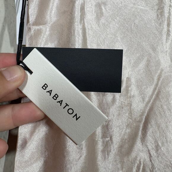 Babaton Aritzia Size 2 Satin Slip Midi A Line Skirt Denude Tan Pink - Picture 6 of 10